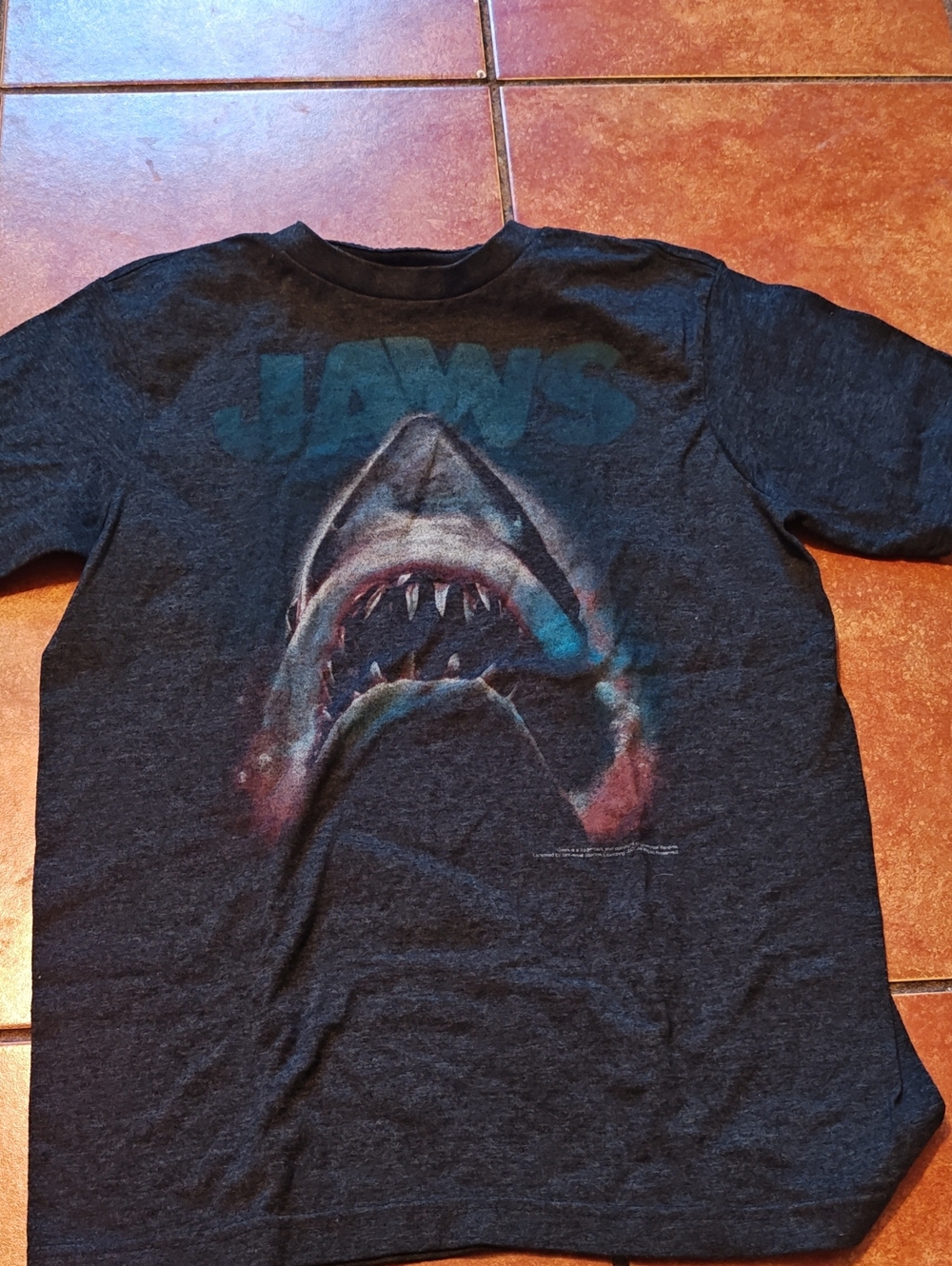 Jaws Graphic Tee - Kids Black Shark Print Shirt